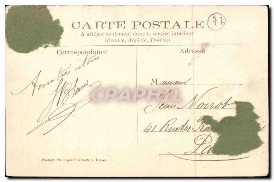 CPA Melun l'hotel de ville — Rückseite