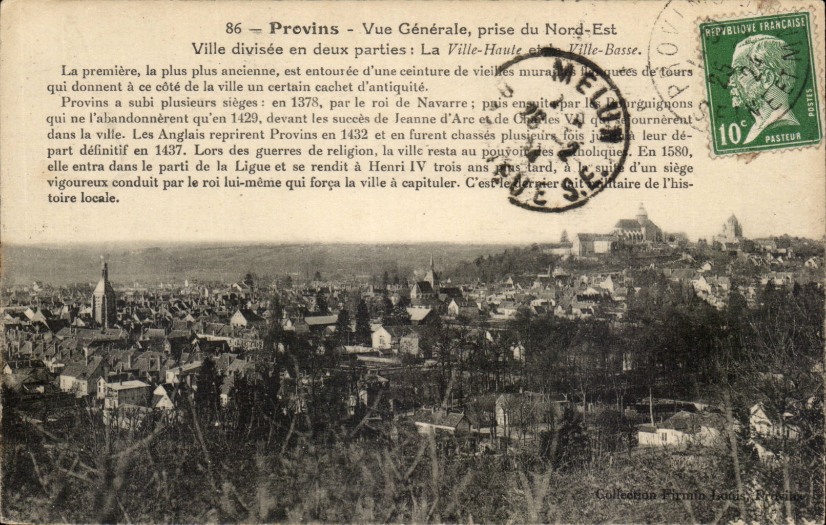 Provins - Vue Générale, prise du Nord-Est — Collection Firmino Louis, Provins