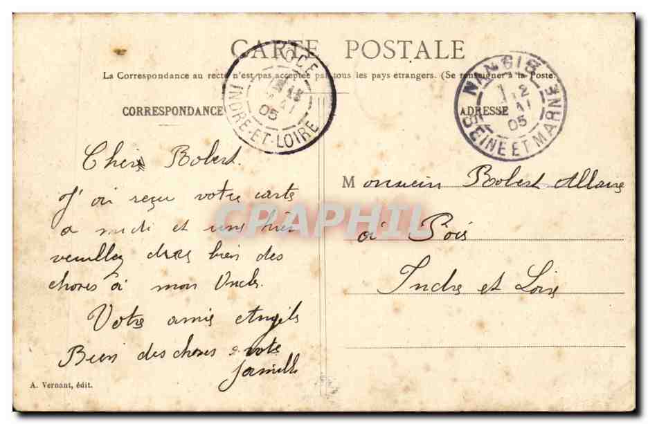 Provins - Le Dôme de St-Quiriace et vue de la Ville — A. Vernant, édit. — Verso