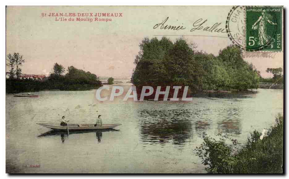 St JEAN-LES-DEUX-JUMEAUX — L'île du Moulin Rompu — La Radel