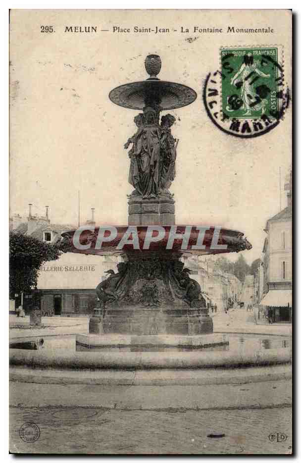 Melun — Place Saint-Jean — La Fontaine Monumentale — Éditeur SELLERIE