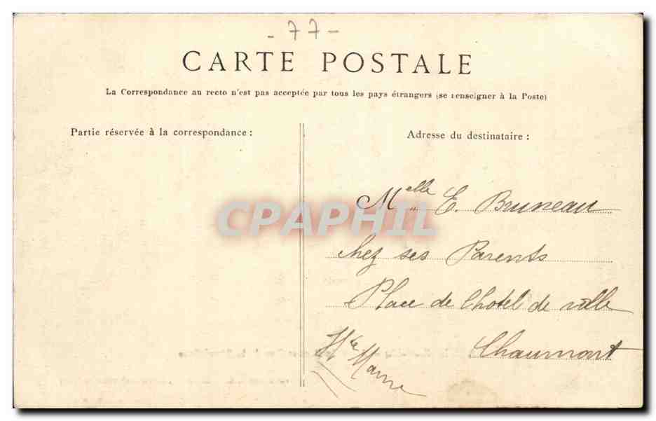 Nangis CPA Allee du parc et rue de la Republique — Back