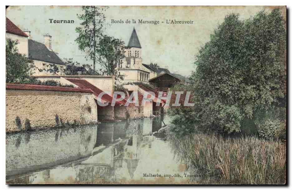 Tourman en Brie - Bords de la Marsauge - L'Abreuvoir - CPA 