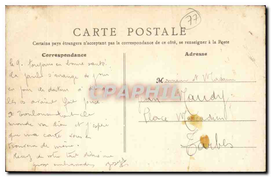Tourman en Brie - Presies - Le Chateau cote Ouest - CPA  — Rückseite