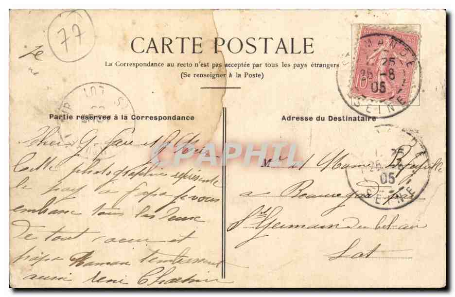 Montigny sur Loing - Le Viaduc du PLM et la Pharmacie de Montigny Marlotte CPA  — Back