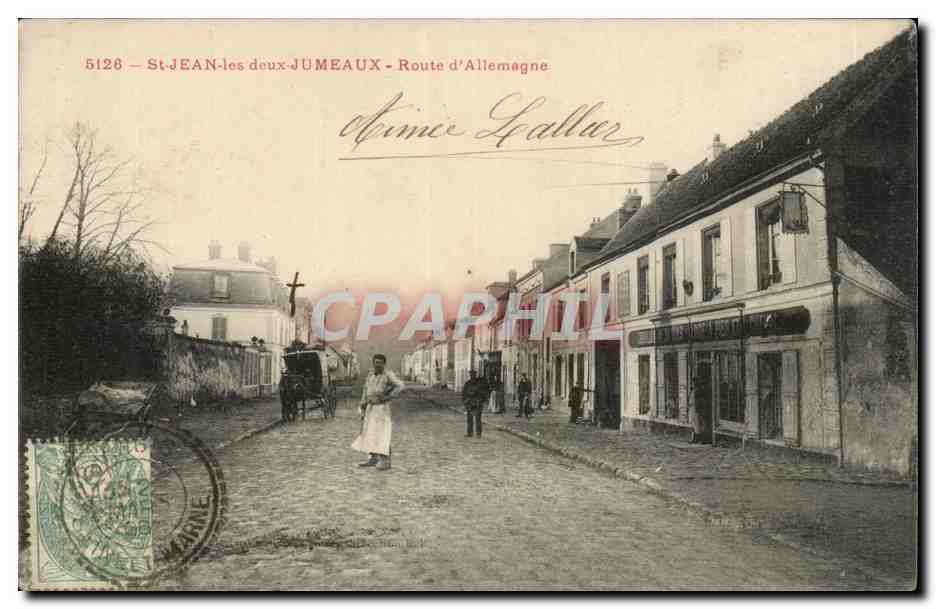 St-Jean-les-Jumeaux — Route d'Allemagne — Éditeur Almer Gallar, n°5128