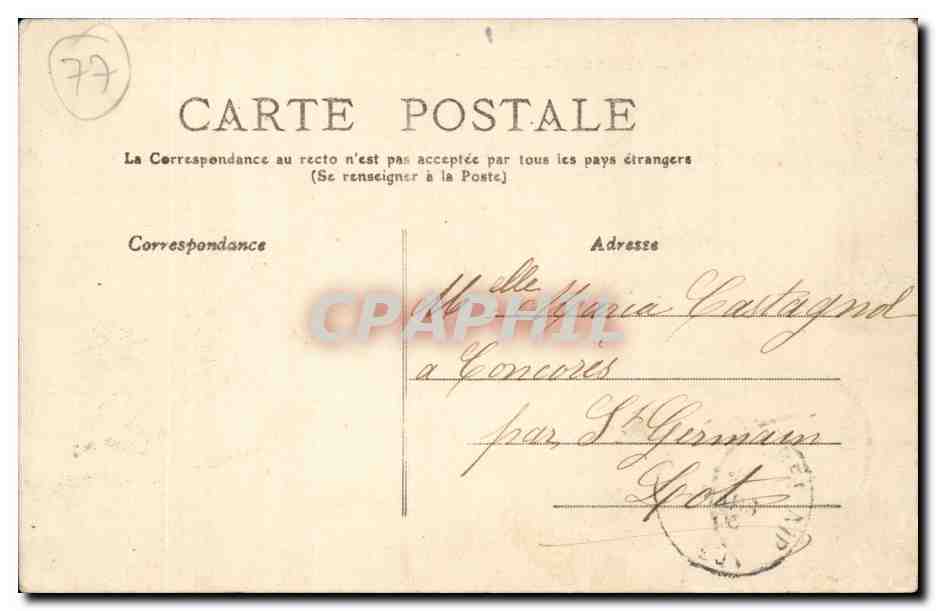 St-Jean-les-Jumeaux — Route d'Allemagne — Éditeur Almer Gallar, n°5128 — Verso