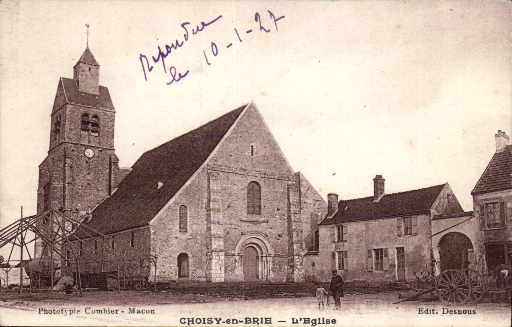 Choisy-en-Brie — L'Église — Phototypie Combier - Macon, Edit. Desnous