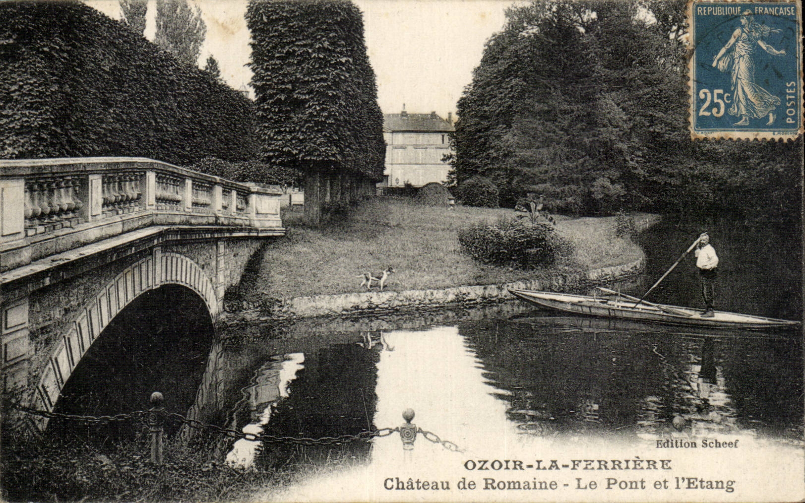 Ozoir-la-Ferrière — Château de Romaine — Le Pont et l'Étang — Édition Scheef