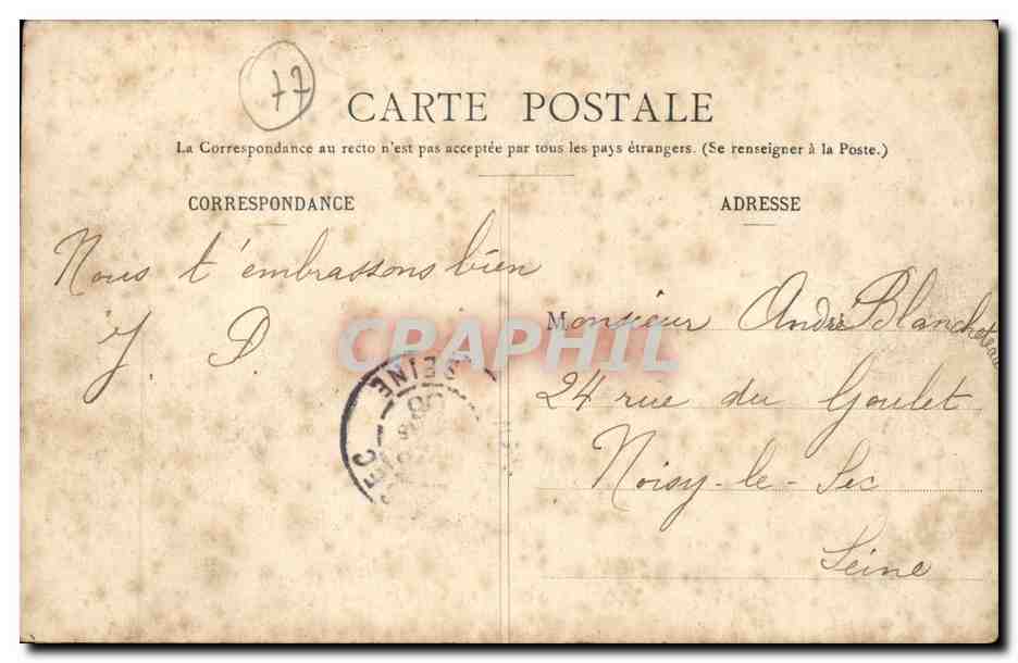 Blandy-les-Tours — Porte du Château — Thibault, édit., Melun — Rückseite