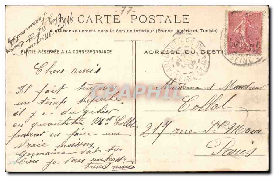 Faremoutiers Pommeuse - La cascade de Poncet - CPA  — Rückseite