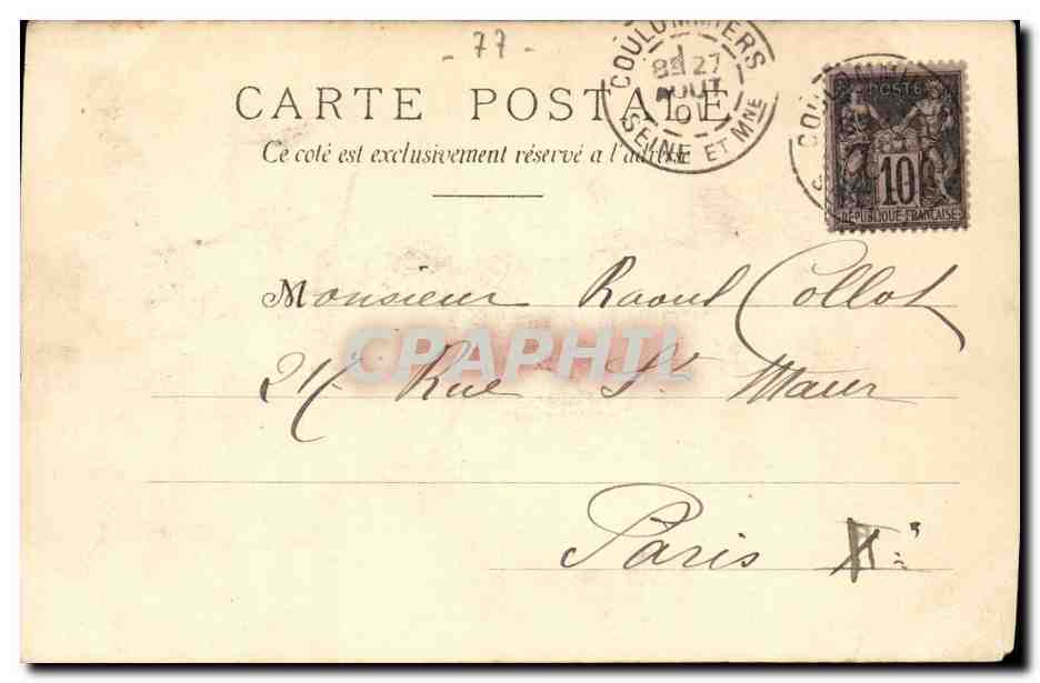 Coulommiers CPA Hotel de ville — Rückseite
