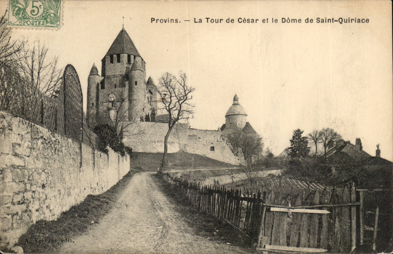 Provins CPA La tour de Cesar et le dome de Saint Quiriace