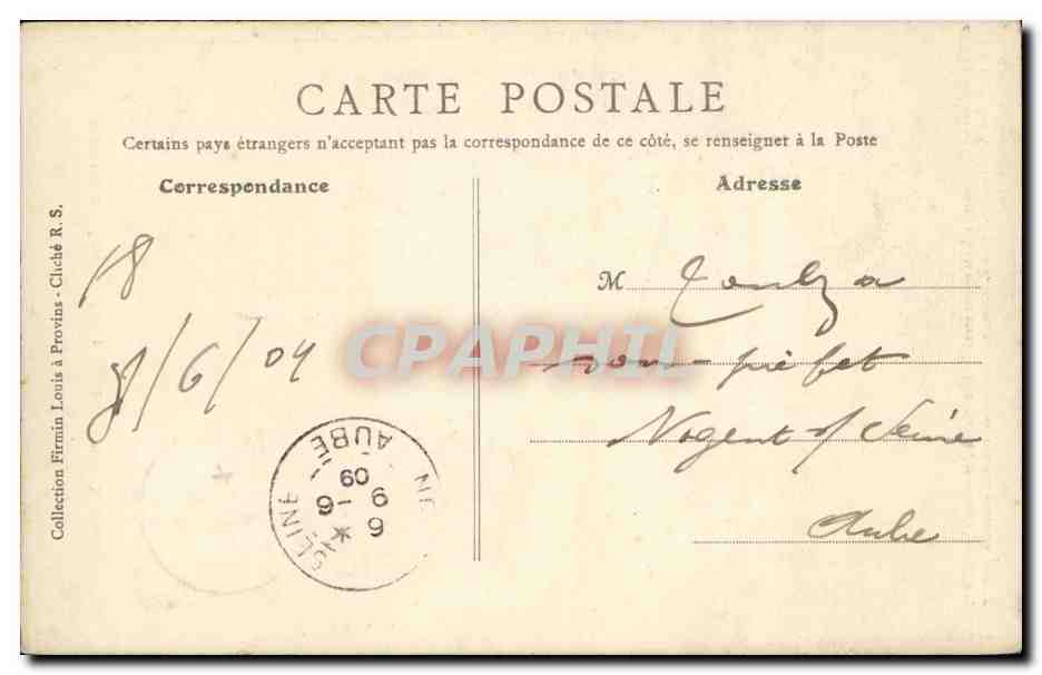 Provins - Tour de César ou du Roi (XIIe siècle) — Collection Firmin Louis — n°14 — Rückseite