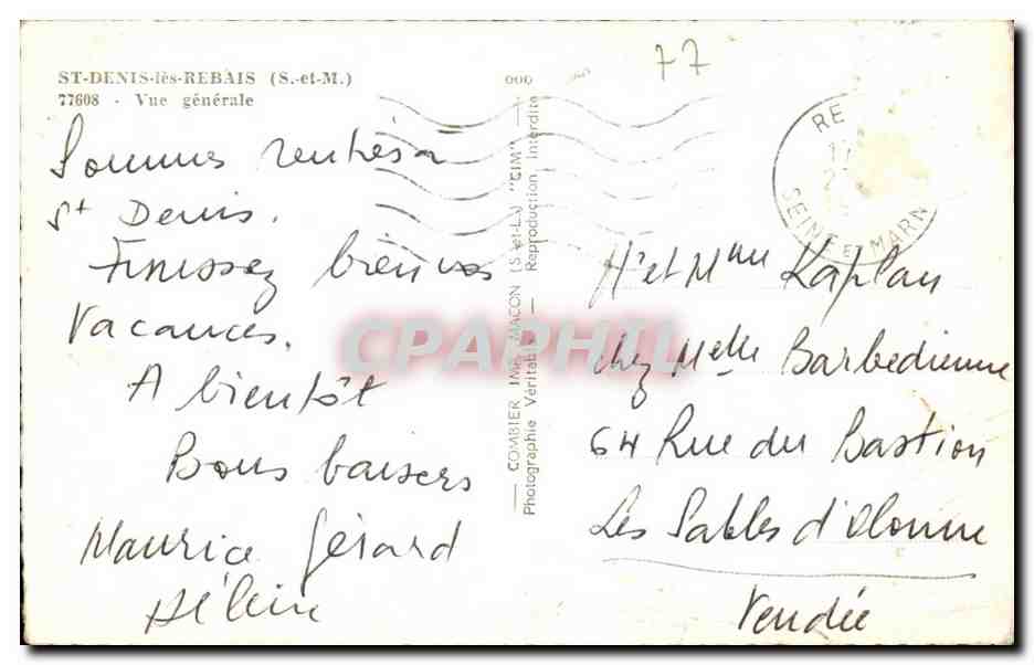 St-Denis-des-Rebais — Vue générale — Comlier, n° 77608 — Reverso
