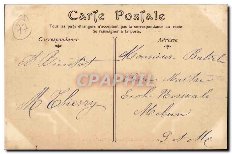 Melun CPA Pavillon du chateau de Vaux le penil — Rückseite