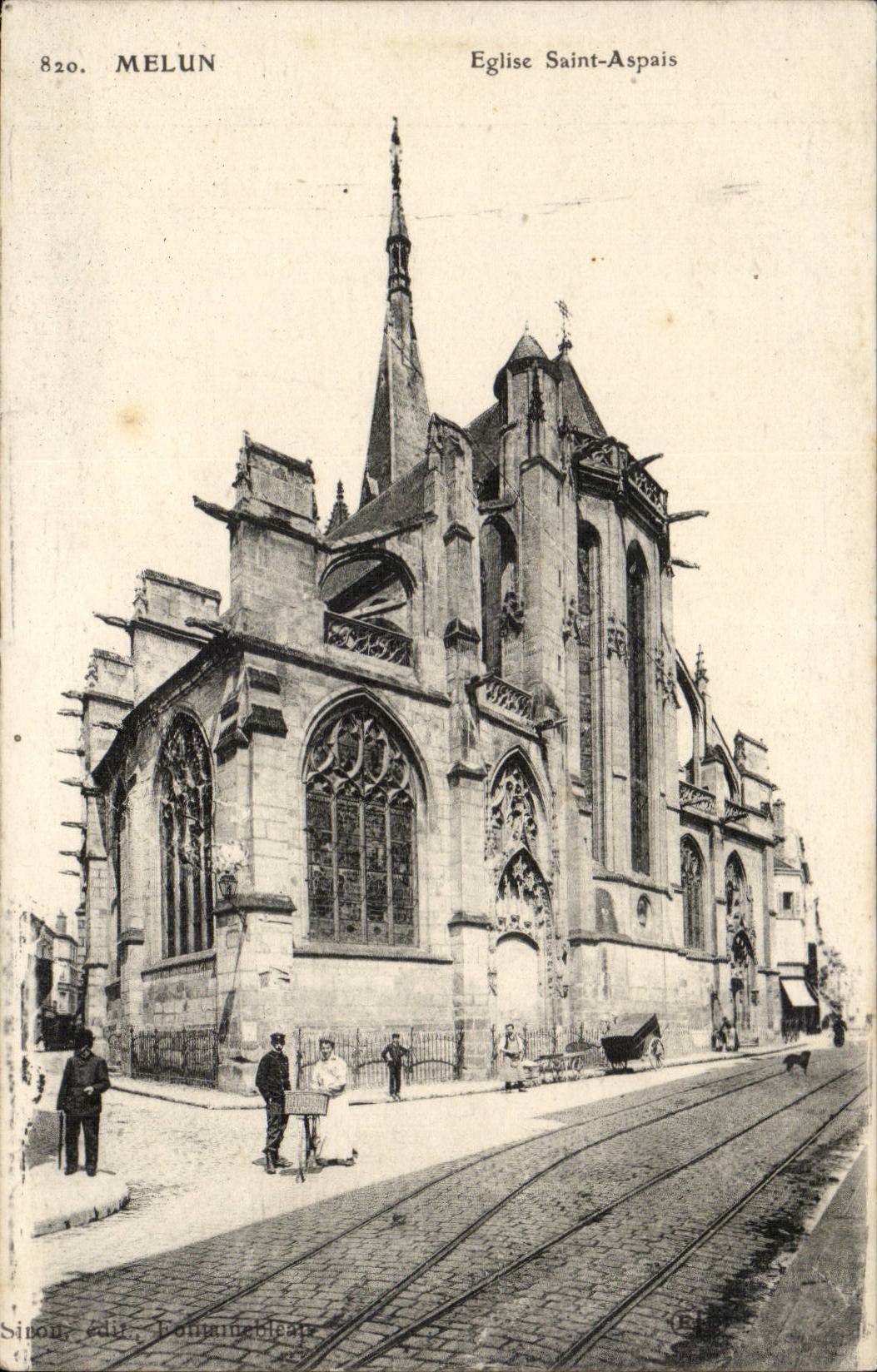 Melun — Église Saint-Aspais — éditeur Simon, n° 820