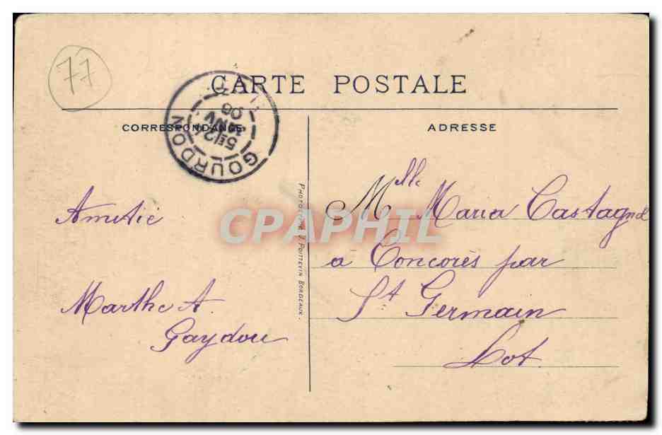 Bordeaux CPA Eglise Saint Andre — Verso