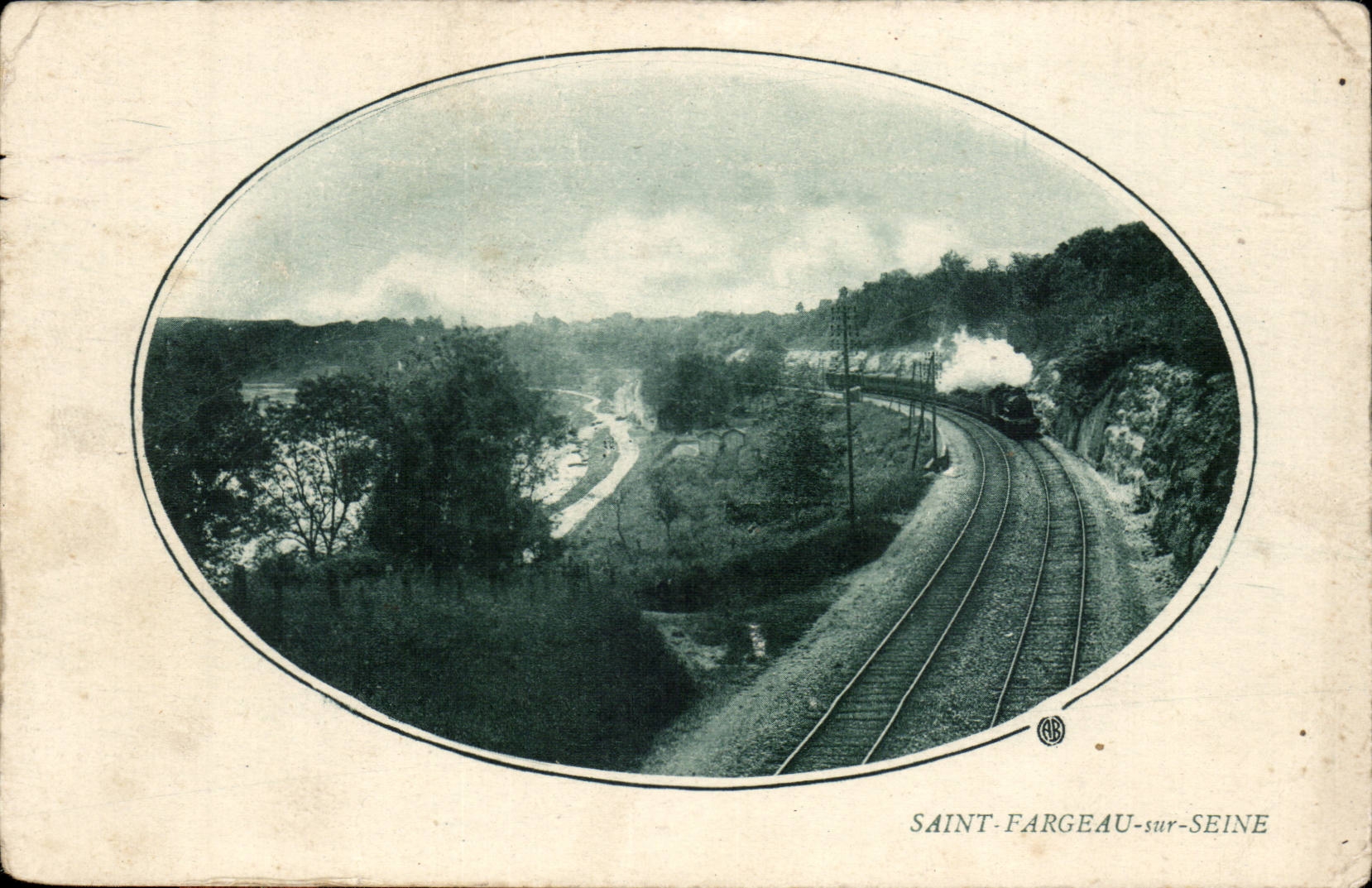 Saint-Fargeau-sur-Seine — vue du train à vapeur — Édition des Amis du Fort André Binet