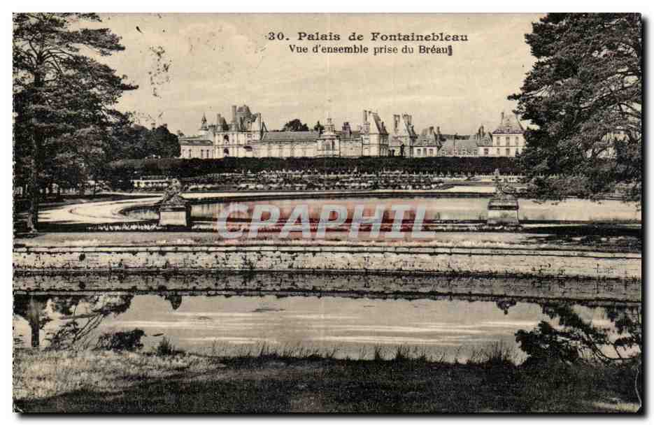 Palast von Fontainebleau — Überblick vom Bréau — Imp. Phulomécadine, Nr. 30