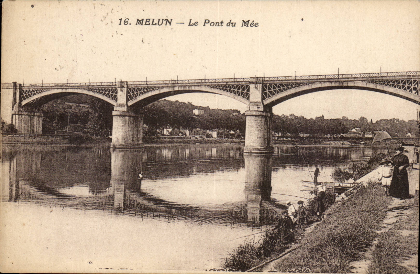 Melun CPA Le pont du mee (pecheurs)