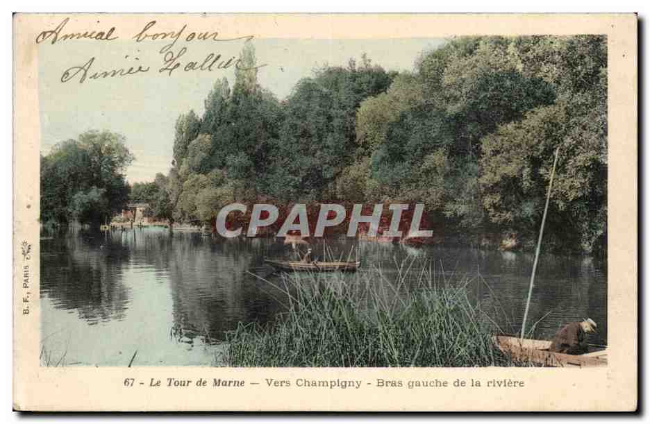 Le Tour de Marne — Vers Champigny — Bras gauche de la rivière — B. F. Paris 2565