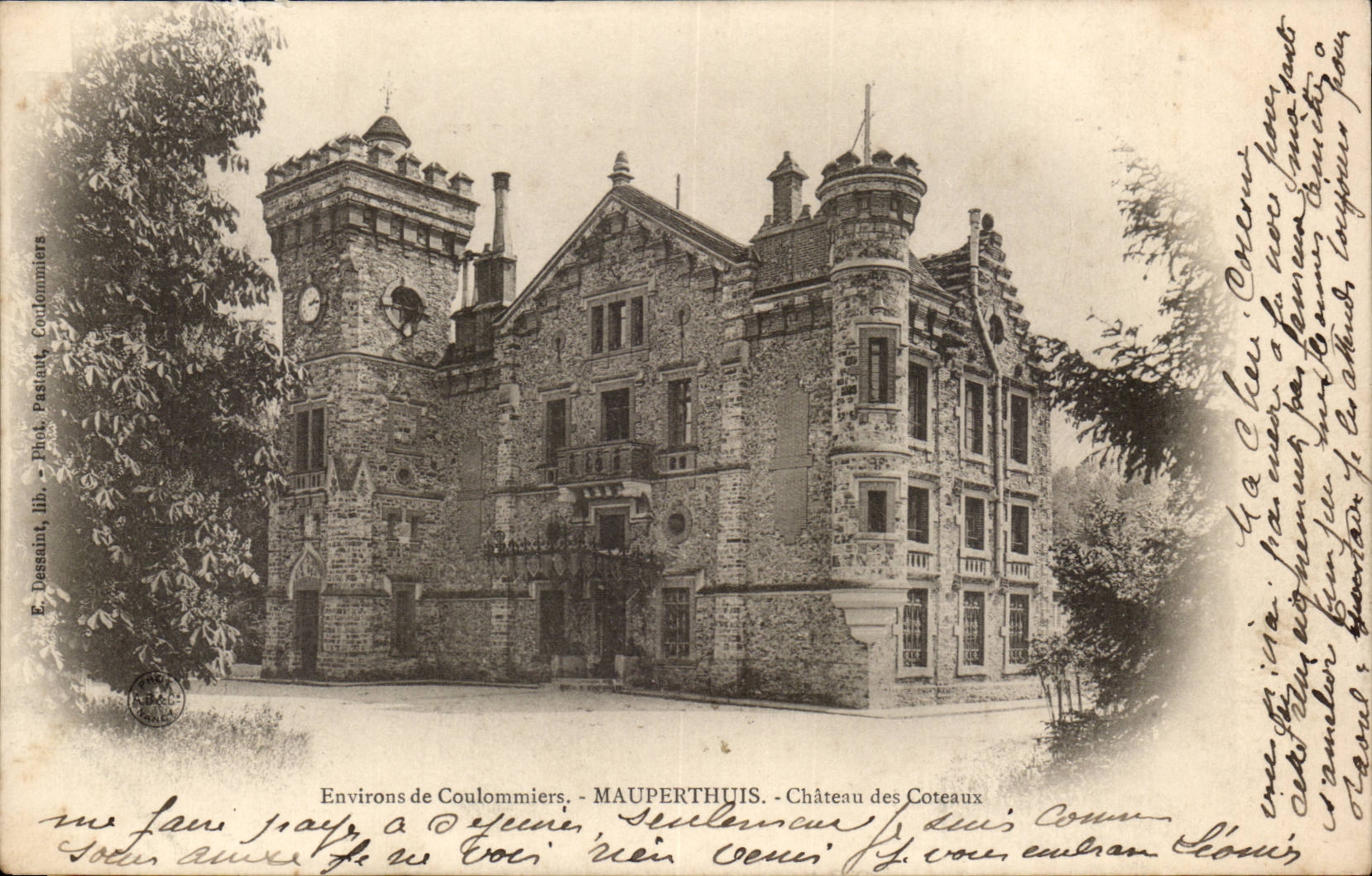 Château des Coteaux — Environs de Coulommières — E. Dessain, lith. Coulommières