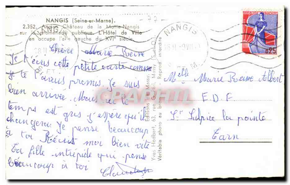 Nangis - Anciens Chateau de la Motte Nangis sur la promenade Publique - L'Hotel de Ville - CPA  — Back