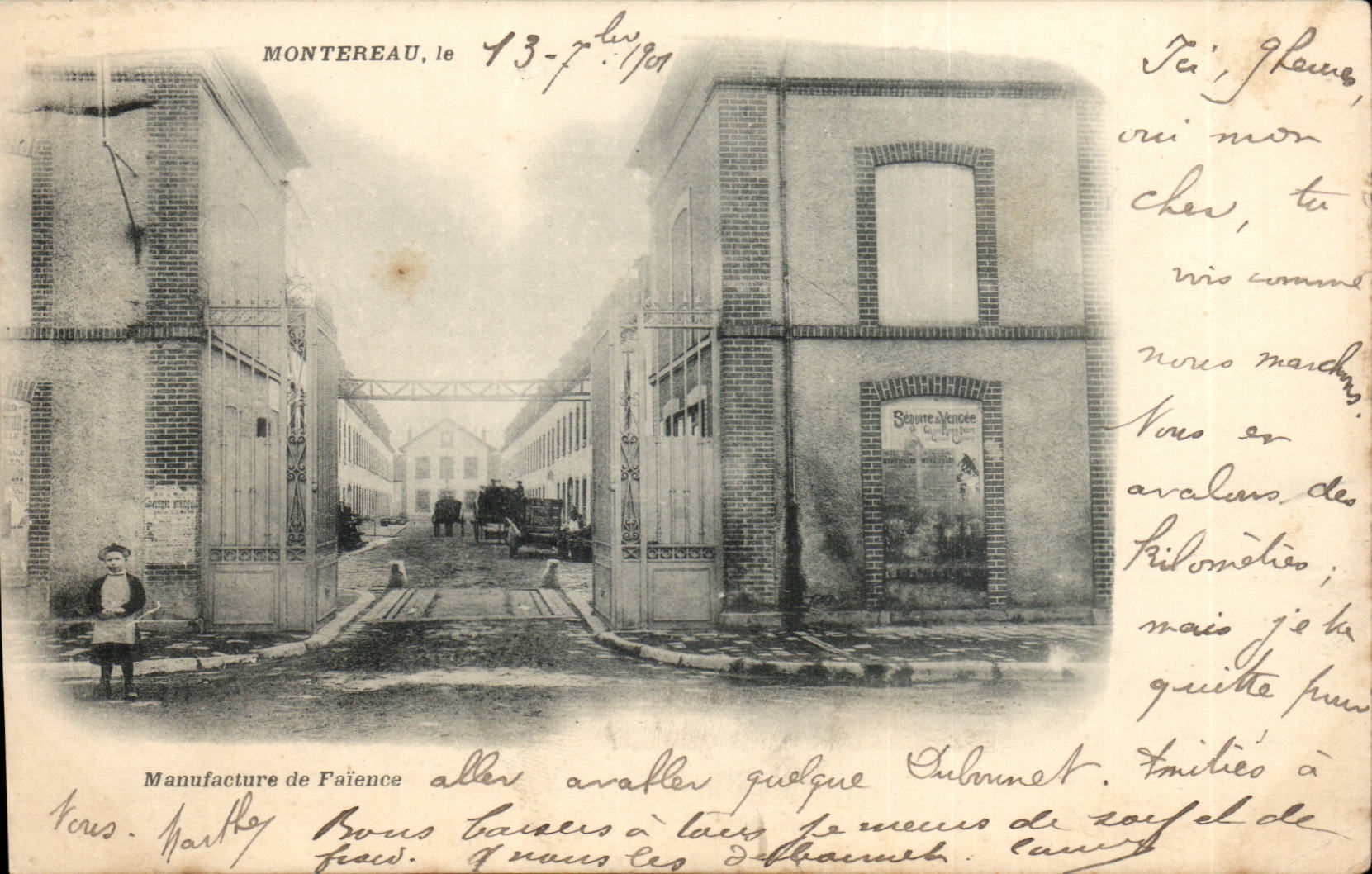 Montereau - Munufacture en Faience 1901 CPA 