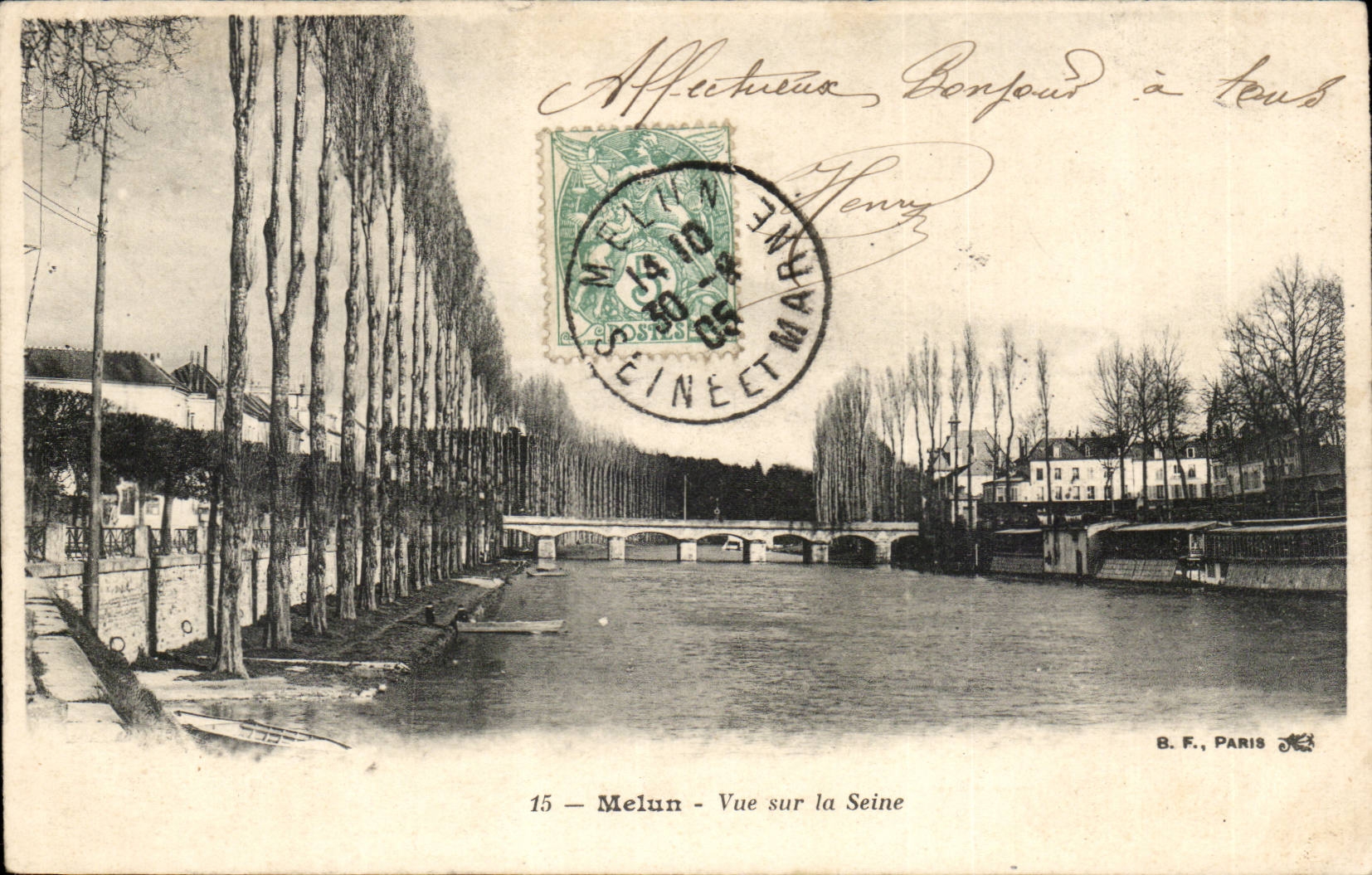 Melun - Vue sur la Seine CPA 
