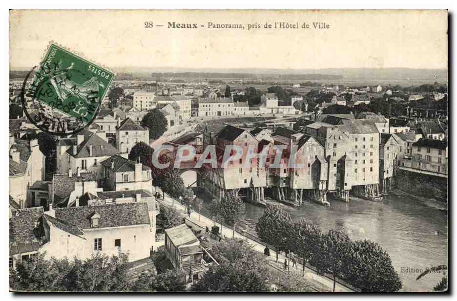 Meaux - Panorama, pris de l'Hôtel de Ville — Édition Sire