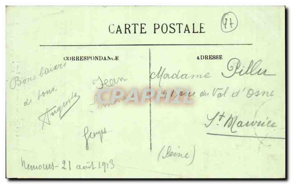 Nemours - Une Tourelle et la Tour Caviee de Chateau XIII siecle - CPA  — Rückseite