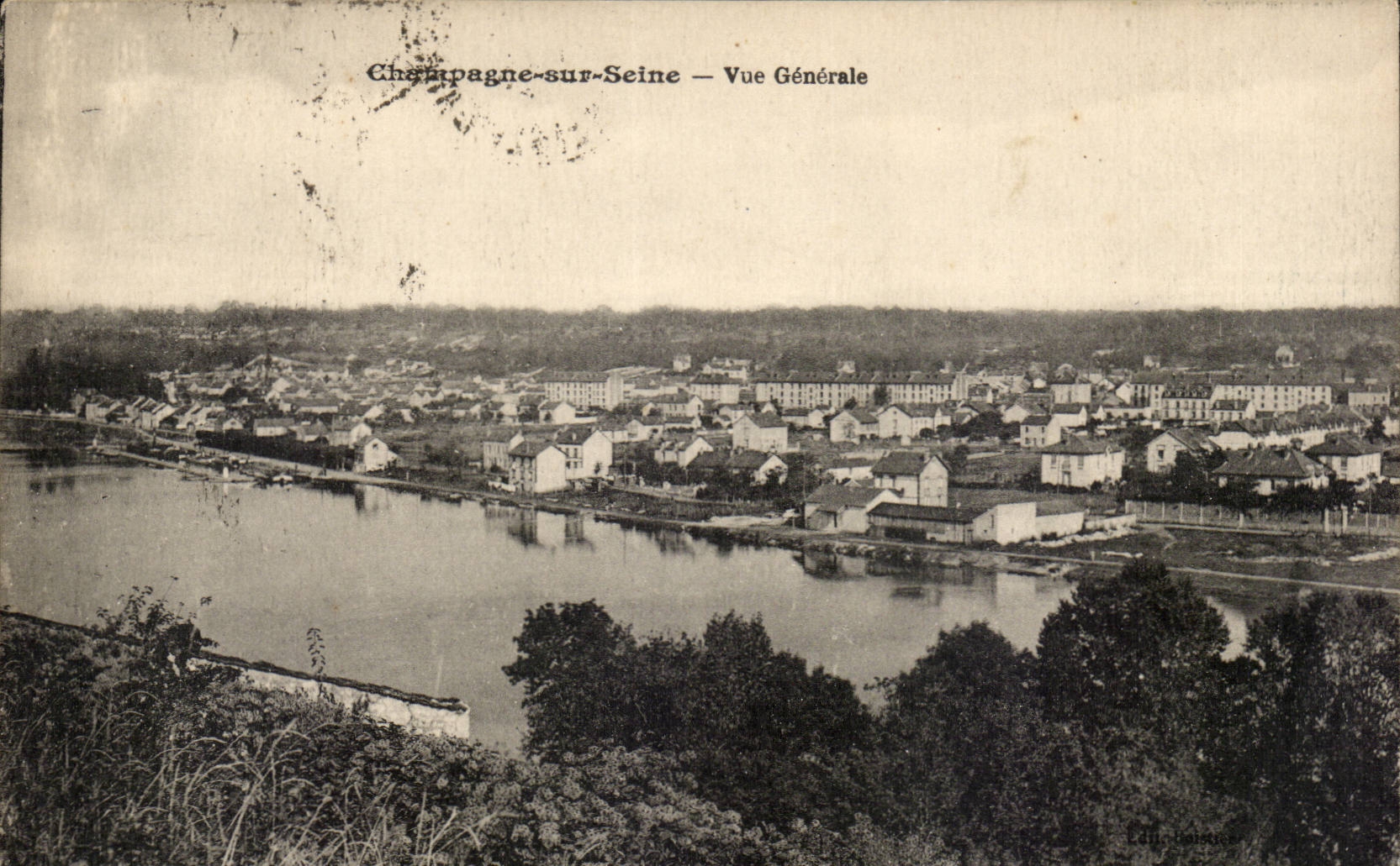 Champagne sur Seine CPA Vue generale