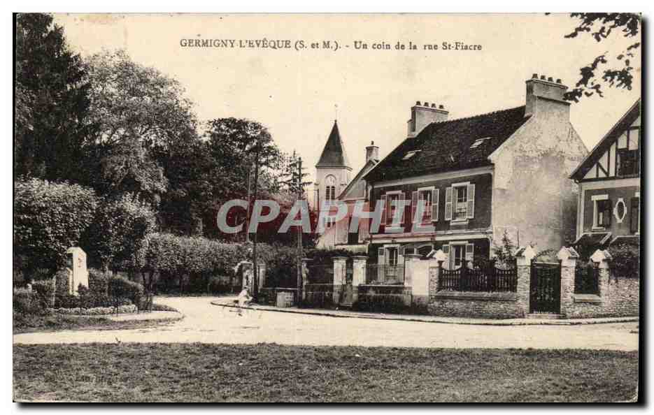 Germigny-l'Évêque (S. et M.) — Un coin de la rue St-Fiacre — Bourgogne Frères, Éditeurs, Château-Thierry
