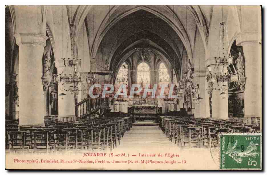 Jouarre (S.-et-M.) — Innenansicht der Kirche — Phototypie G. Brindelet