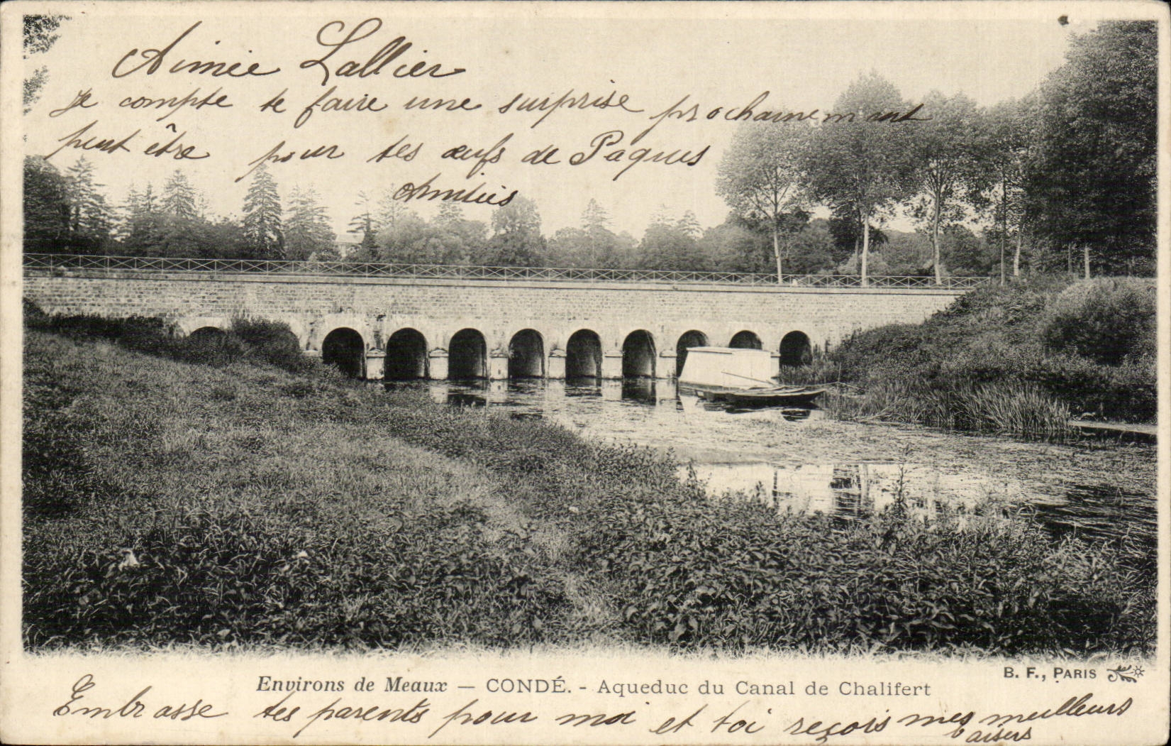 Environs de Meaux — CONDÉ — Aqueduc du Canal de Chalifert — B. F., PARIS