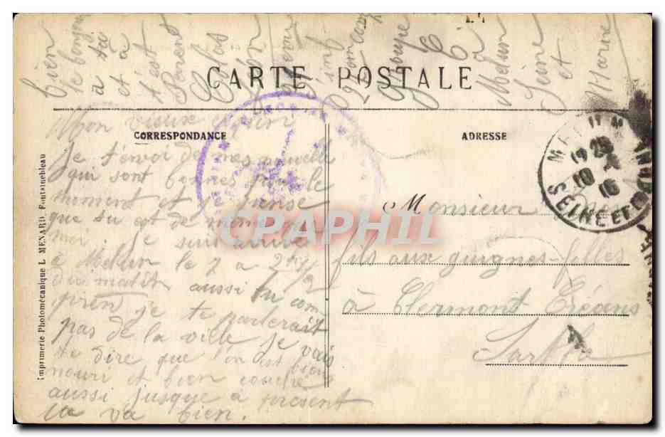 Melun — Caserne du 31e Régiment d'Infanterie — Imprimerie L. MEXARIB — Rückseite