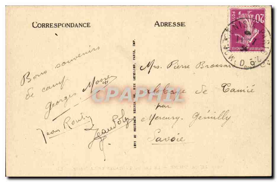CPA Le Dauphine La lac du lautaret et la Meije — Rückseite