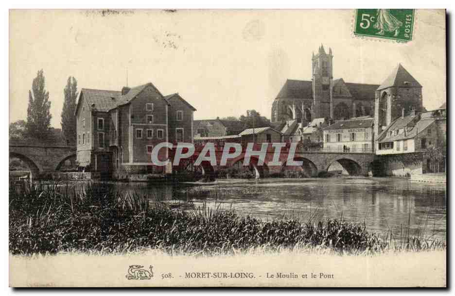 Moret sur Loing CPA Le moulin et le pont