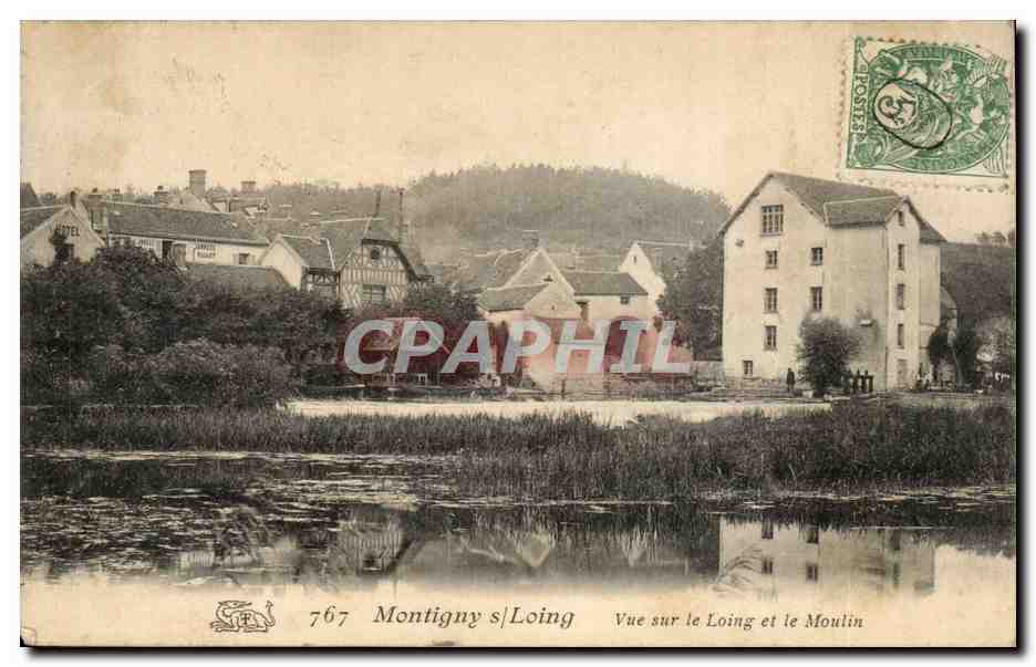 Montigny-sur-Loing — Vue sur le Loing et le Moulin — CPAPHIL 767