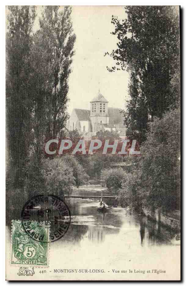 Montigny-sur-Loing — Vue sur le Loing et l'Église — Éditeur : H. P. R. 440