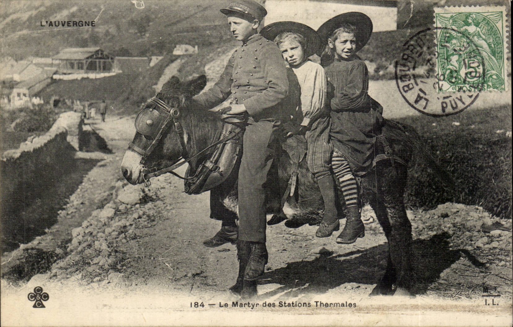 CPA Le martyr des stations thermales (ane donkey) TOP