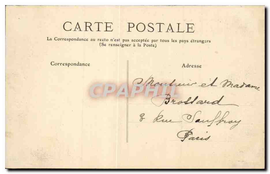 La Bourboule CPA Le boulevard de l'hotel de ville — Rückseite