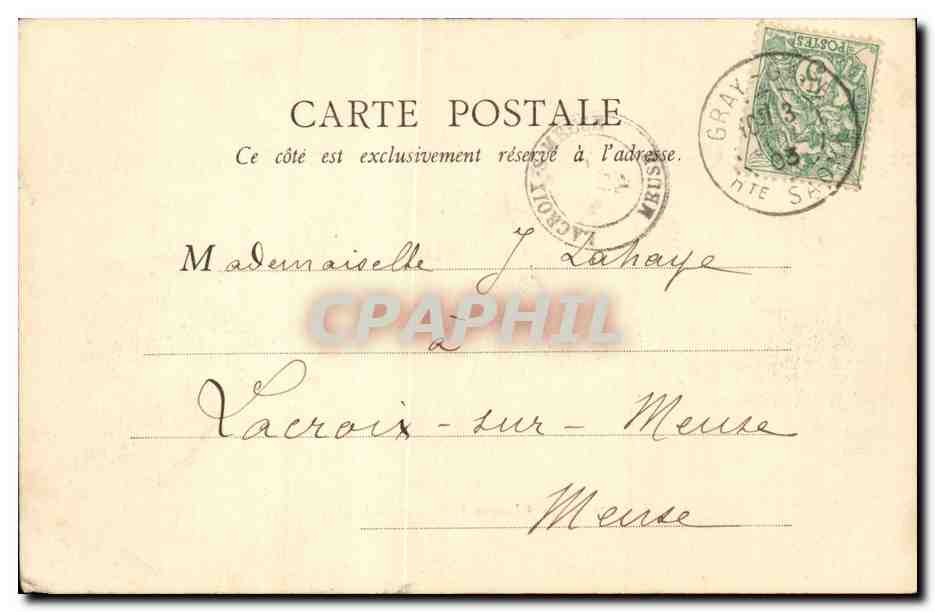 Gray CPA Le chateau (vue prise de la gare de Gy) — Rückseite