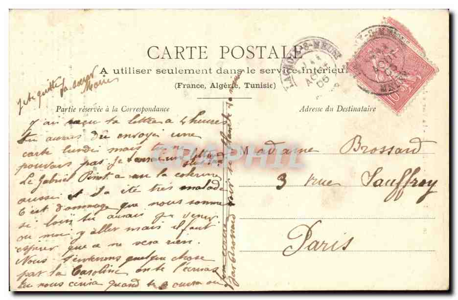 Bourbonne les Bains CPA La vierge des eaux — Rückseite