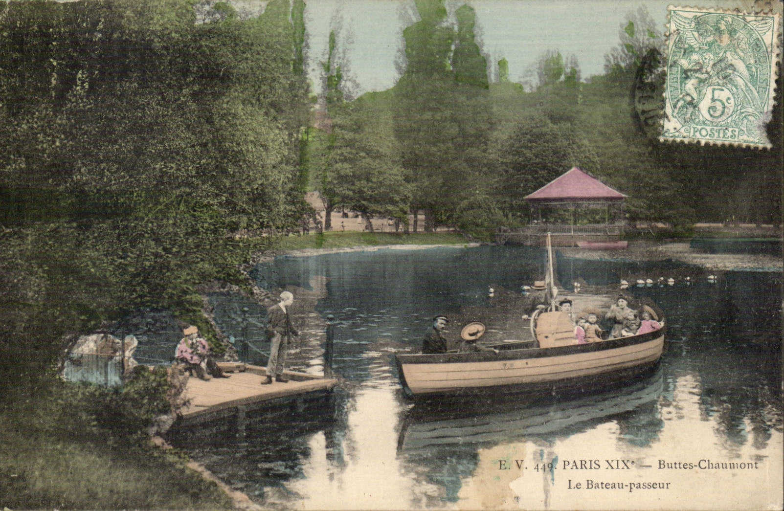 Paris CPA Buttes Chaumont Le bateau passeur