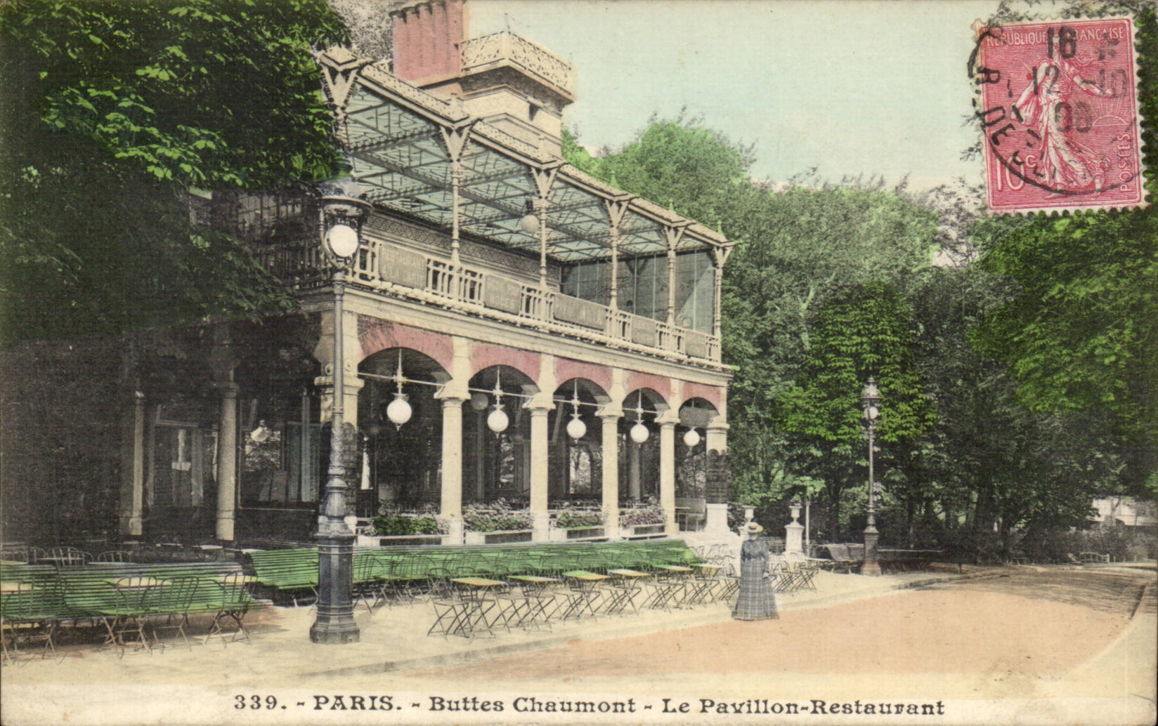 Paris CPA Buttes Chaumont Le pavillon Restaurant