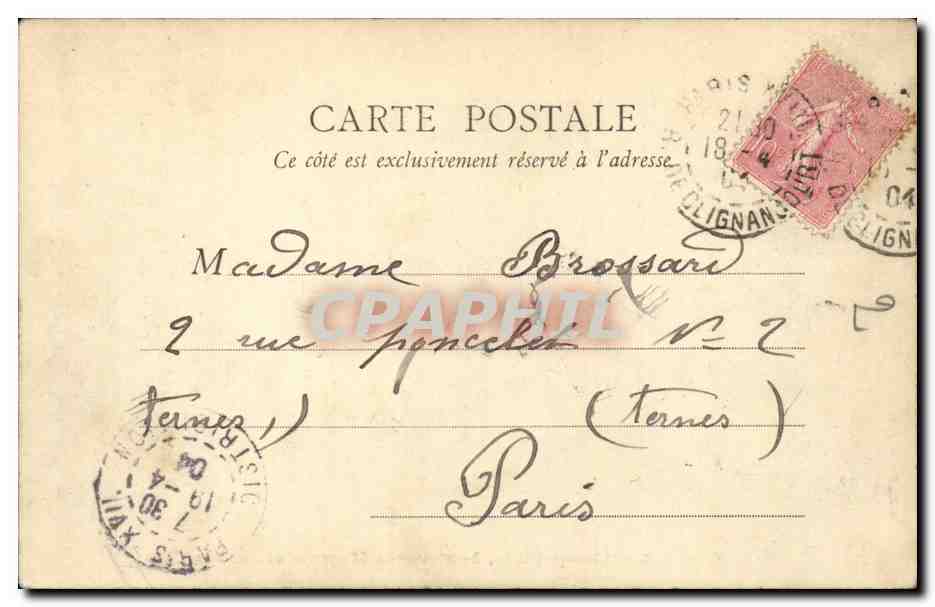 Paris CPA Le Metropolitain boulevards Magenta et Barbes (Metro train) — Verso