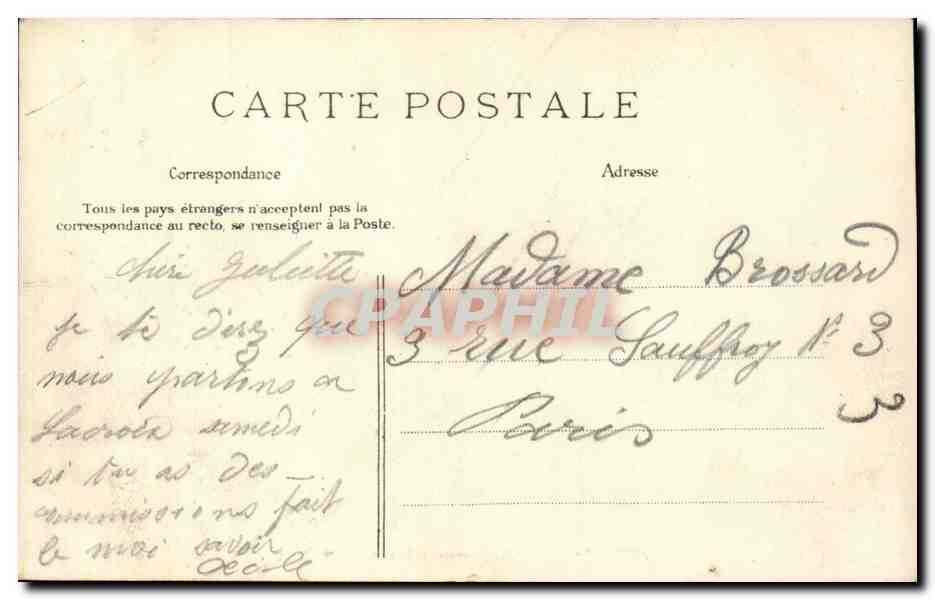 Paris CPA Boulevard Magenta  — Verso