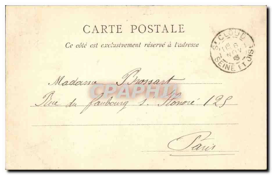 Paris CPA Hotel Regina — Rückseite